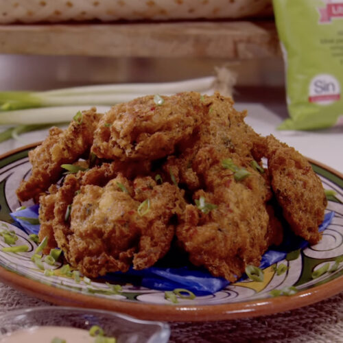 Croquetas de bacalao de harina de maíz