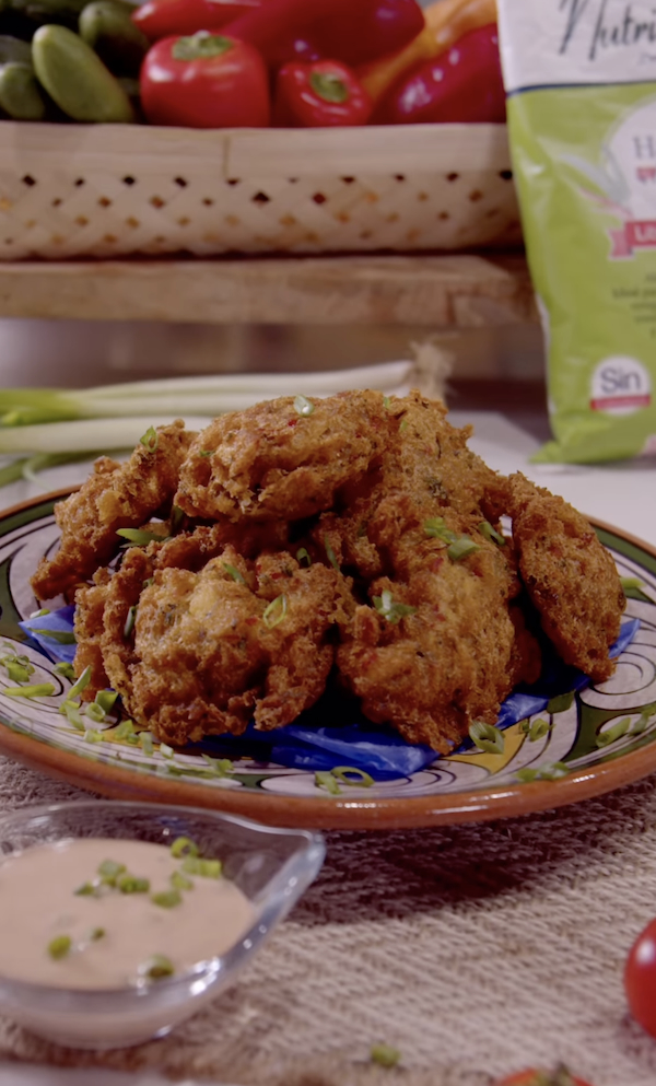 Croquetas de bacalao de harina de maíz