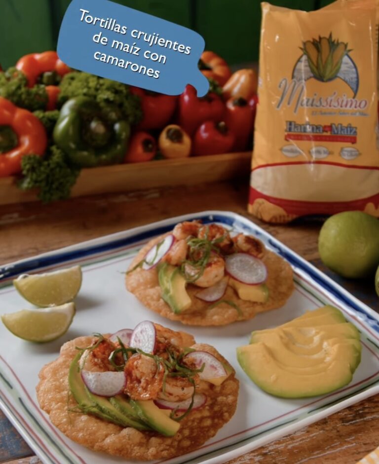 Tortillas CRUJIENTES DE MAÍZ CON CAMARONES