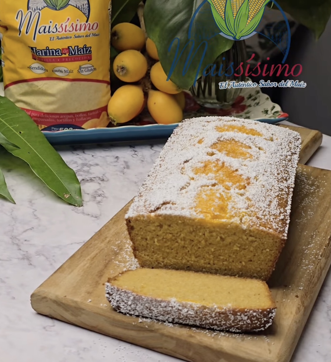 Bizcocho de Mango de harina de maíz