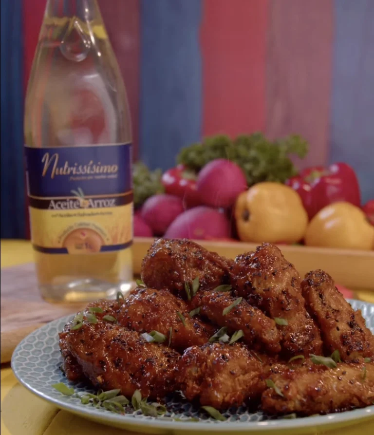 Alitas al estilo coreano con Aceite de arroz Nutrissísimo